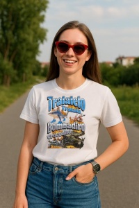 Tricou Dama Tralalero TraLaLa cu Bombadiro VS Tralalelo Funny Italian Brainrot Meme Graphic - Img 3