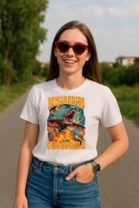 Tricou Dama Tralalero TraLaLa cu Bombardiro Crocodilo Funny Brainrot Italian Brainrot Meme - Img 3