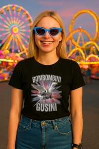 Tricou Dama Tralalero TraLaLa cu Bombombini Gusini Funny Italian Brainrot Meme Bootleg