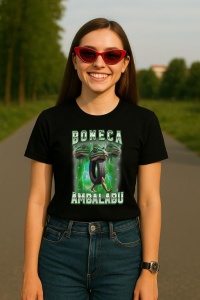 Tricou Dama Tralalero TraLaLa cu Boneca Ambalabu Funny Frog Meme Bootleg Italian Brainrot - Img 4