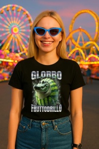 Tricou Dama Tralalero TraLaLa cu Glorbo Fruttodrillo - Img 3