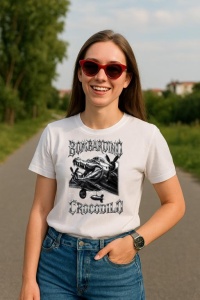 Tricou Dama Tralalero TraLaLa cu Italian Brainrot Bombardino Crocodilo (1) - Img 4