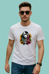 Tricou dark tattooed girl rose heart vibe, fata cu tatuaj negru si inima de trandafiri, Copii | Dama | Barbat - Img 2