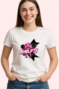 Tricou Deadlift Roz Femeie Forta, Copii | Dama | Barbat - Img 4