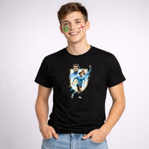 Tricou Diego Forlan Uruguay World Cup Fifa 2026 V2, din bumbac 100%, tricou negru, Copii | Dama | Barbat
