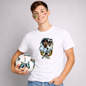 Tricou Diego Maradona Argentina World Cup Fifa 2026, din bumbac 100%, tricou alb, Copii | Dama | Barbat