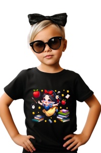 Tricou din bumbac 100% pentru copii, Alba ca Zapada, Back To School, scoala, educatie, basme, personaje - Img 2