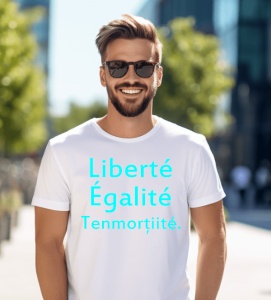 Tricou din bumbac, personalizat haios pentru barbati Tricou Liberté Égalité Tenmorțiité