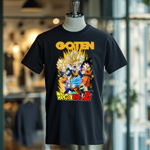 Tricou din bumbac, personalizat haios pentru copii cu Goten Dragon Ball Z - cadou - Img 5