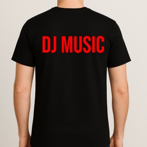 Tricou DJ MUSIC, Personalizat | Unisex Dama si Barbat, Negru