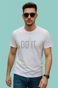 Tricou Do It Mesaj Motivational Minimalist Negru, din bumbac 100% , tricou alb pentru Copii | Dama | Barbat - Img 3