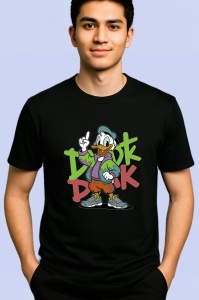Tricou Donald Duck urban Look Dope Style Copii | Dama | Barbat, negru - Img 2