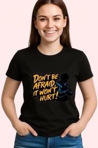 Tricou Dont Be Afraid It Wont Hurt Box, Copii | Dama | Barbat, culoare negru - Img 4