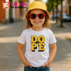 Tricou Dope Text Galben 3D V1, din bumbac 100% , tricou alb pentru Copii | Dama | Barbat - Img 5