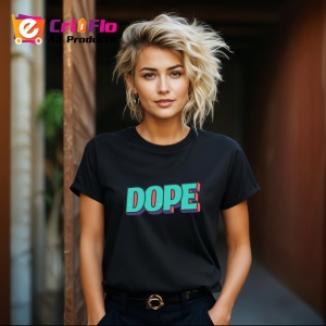 Tricou Dope Text Turcoaz Umbra Roz V2, din bumbac 100%, tricou negru Copii | Dama | Barbat - Img 8