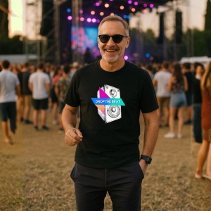 Tricou Drop The Beat Box Sunet, Copii | Dama | Barbat, culoare negru