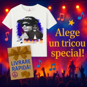 Tricou Eazy-E - Blue Background, muzica Hip-Hop / Rap, Dama | Barbat | Copii - Img 12