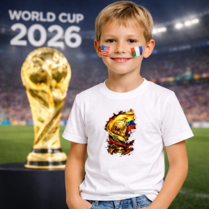 Tricou Ecuador World Cup Fifa 2026, din bumbac 100%, tricou alb, Copii | Dama | Barbat - Img 5