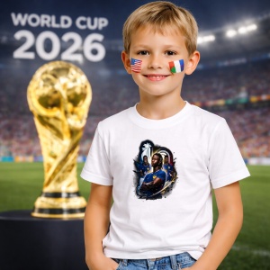 Tricou Eduardo Camavinga World Cup Fifa 2026, din bumbac 100%, tricou alb, Copii | Dama | Barbat - Img 5
