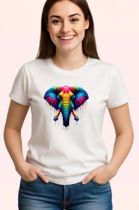 Tricou Elefant artistic culori intense simbol memorie si forta Copii | Dama | Barbat