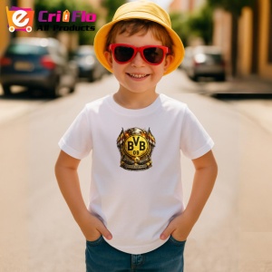 Tricou Emblema Borussia Dortmund Bvb Fotbal Germania, din bumbac 100% , tricou alb pentru Copii | Dama | Barbat - Img 4