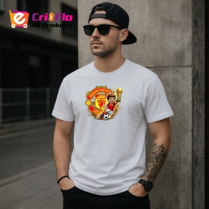 Tricou Emblema Manchester United Dracul Rosu Fotbal, din bumbac 100% , tricou alb pentru Copii | Dama | Barbat - Img 9