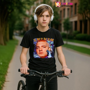 Tricou Eminem albastru cu miniatura, muzica METAL, Dama | Barbat | Copii, Culoare Negru - Img 10