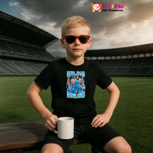 Tricou Erling Haaland Hat Trick Make Easy - Copii | Dama | Barbat - Img 5