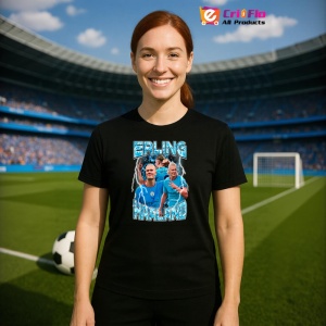 Tricou Erling Haaland Hat Trick Make Easy - Copii | Dama | Barbat - Img 10