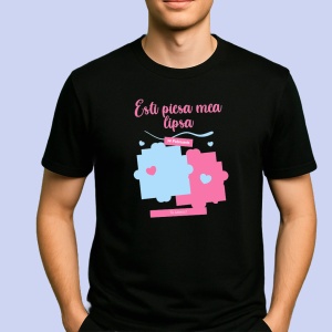 Tricou Esti piesa mea lipsa Negru, Copii | Dama | Barbat - Img 2