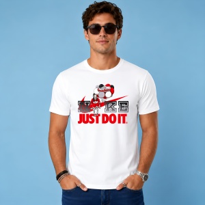 Tricou Fata Anime Street Fashion Rosu Negru Sneaker Head Balloons Design Urban, din bumbac 100% Copii | Dama | Barbat - Img 2