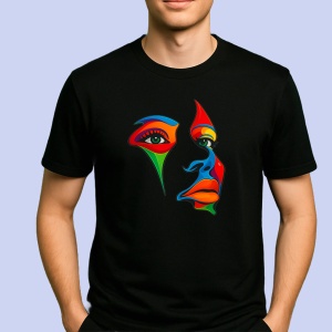 Tricou Fata Femeie Expresiva Negru, Copii | Dama | Barbat