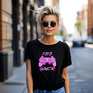 Tricou Fata gamer Negru, Copii | Dama | Barbat - Img 9