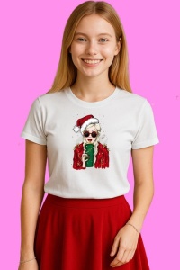 Tricou Fata Glam De Craciun, din bumbac 100% Copii | Dama | Barbat - Img 2