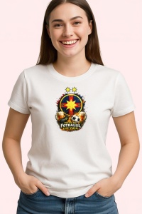 Tricou Fcsb Fotbalul E Religie Design Minge V2, din bumbac 100% , tricou alb pentru Copii | Dama | Barbat - Img 2