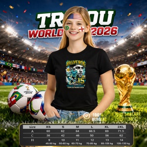 Tricou Federico Valverde Uruguay World Cup Fifa 2026, din bumbac 100%, tricou negru, Copii | Dama | Barbat - Img 8