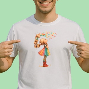 Tricou Fetita cu coada si cu stele - Copii | Dama | Barbat