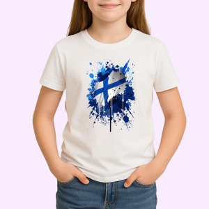 Tricou Finland Steag Splash Art, Copii | Dama | Barbat - Img 3