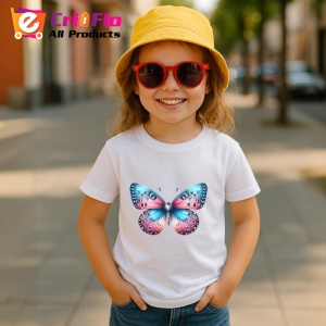 Tricou Fluture albastru si roz cu buline simetrice pastelate Copii | Dama | Barbat Barbat - Img 11