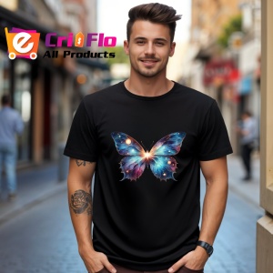 Tricou Fluture galaxie albastru cu luminite cosmice Copii | Dama | Barbat Barbat - Img 17