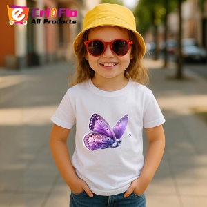 Tricou Fluture mov pastel cu accente albe si tonuri fine Copii | Dama | Barbat Barbat - Img 14