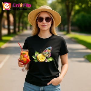 Tricou Fluture pe lamaie si frunze verzi desen estival Copii | Dama | Barbat Barbat - Img 22