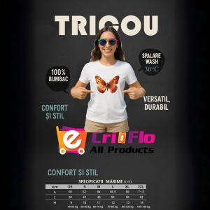 Tricou Fluture portocaliu cu negru stil monarch realist Copii | Dama | Barbat Barbat - Img 13