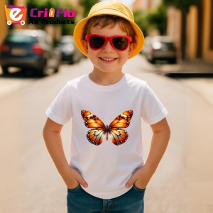 Tricou Fluture portocaliu intens in zbor design vibrant Copii | Dama | Barbat Barbat