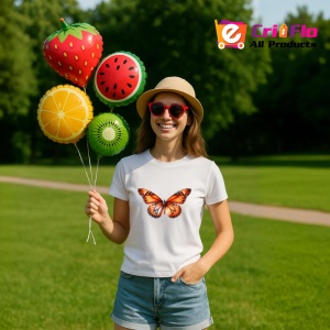 Tricou Fluture portocaliu pastel cu aripi translucide Copii | Dama | Barbat Barbat - Img 11