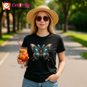 Tricou Fluture verde cu reflexii metalice design sofisticat Copii | Dama | Barbat Barbat - Img 22