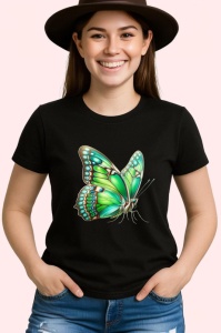 Tricou Fluture verde menta cu aripi mari texturate natural Copii | Dama | Barbat Barbat - Img 7