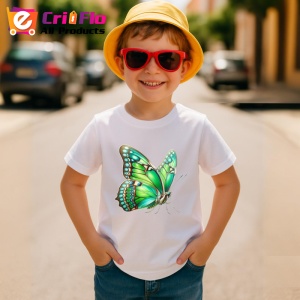 Tricou Fluture verde menta cu aripi mari texturate natural Copii | Dama | Barbat Barbat - Img 14