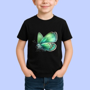Tricou Fluture verde natural cu aripi catifelate design botanic Copii | Dama | Barbat Barbat - Img 6