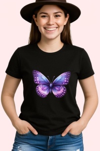 Tricou Fluture violet deschis cu margini mov intense Copii | Dama | Barbat Barbat - Img 6